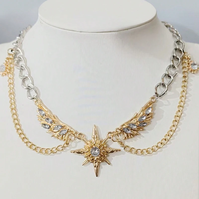 Gothic Punk Gold Color Wings S - đánh giá và giá Men Accessories Neck Chain