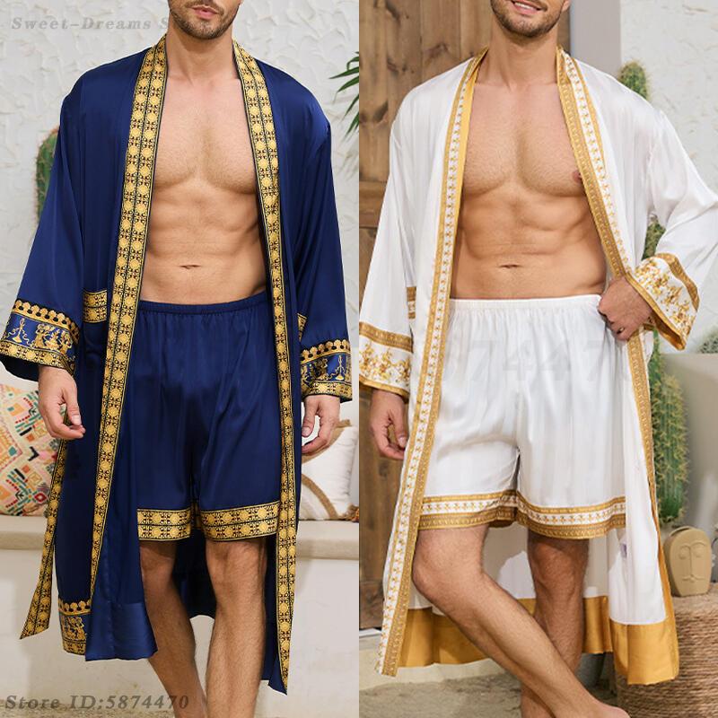 Men's Long Robe Pajamas Set Ba - đánh giá và giá Men'S Kimono Accessories